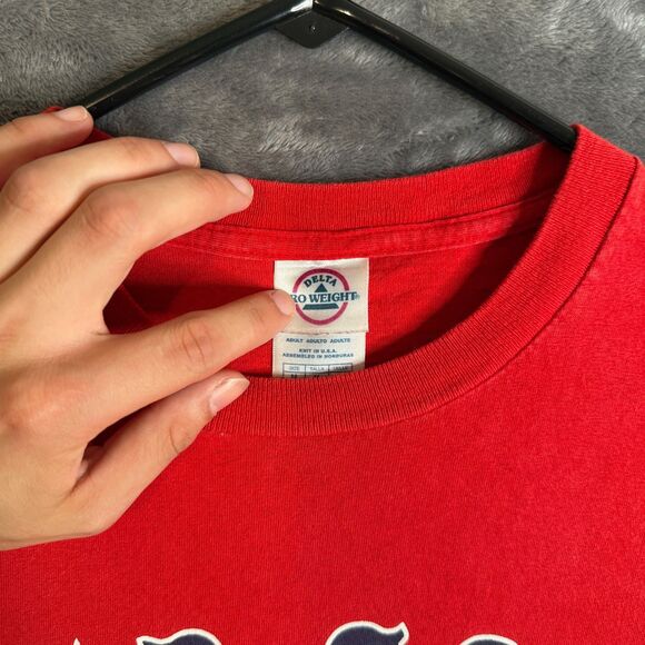 Vintage Y2K MLB Boston Red Short Short Sleeve T-Shirt Size Medium #20 Youkilis - Picture 3 of 7